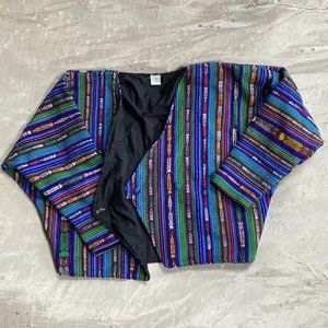 EUC Vintage Panajachel Guatemala Woven Jacket Coat Fully Lined